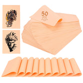 TUXIYA 50-pack blank tattoo skins in package, ideal for beginners' practice sessions