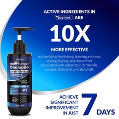 Tuymec psoriasis shampoo drops showcasing herbal formula for gentle scalp care