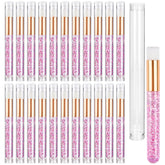 TUZAZO 40-piece pink lash brush set with cleansing brushes for daily lash care