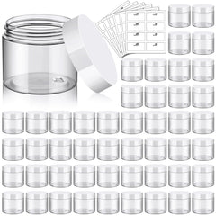 Tuzazo 6oz clear plastic container with lid, ideal for travel storage.