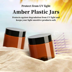 TUZAZO 2 oz amber container in hand shows compact travel-friendly size.