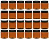 TUZAZO 2 oz amber container with lid, ideal for travel cosmetics storage.