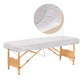 Tvvcalk disposable fitted sheets with elastic wrap provide secure massage table fit.