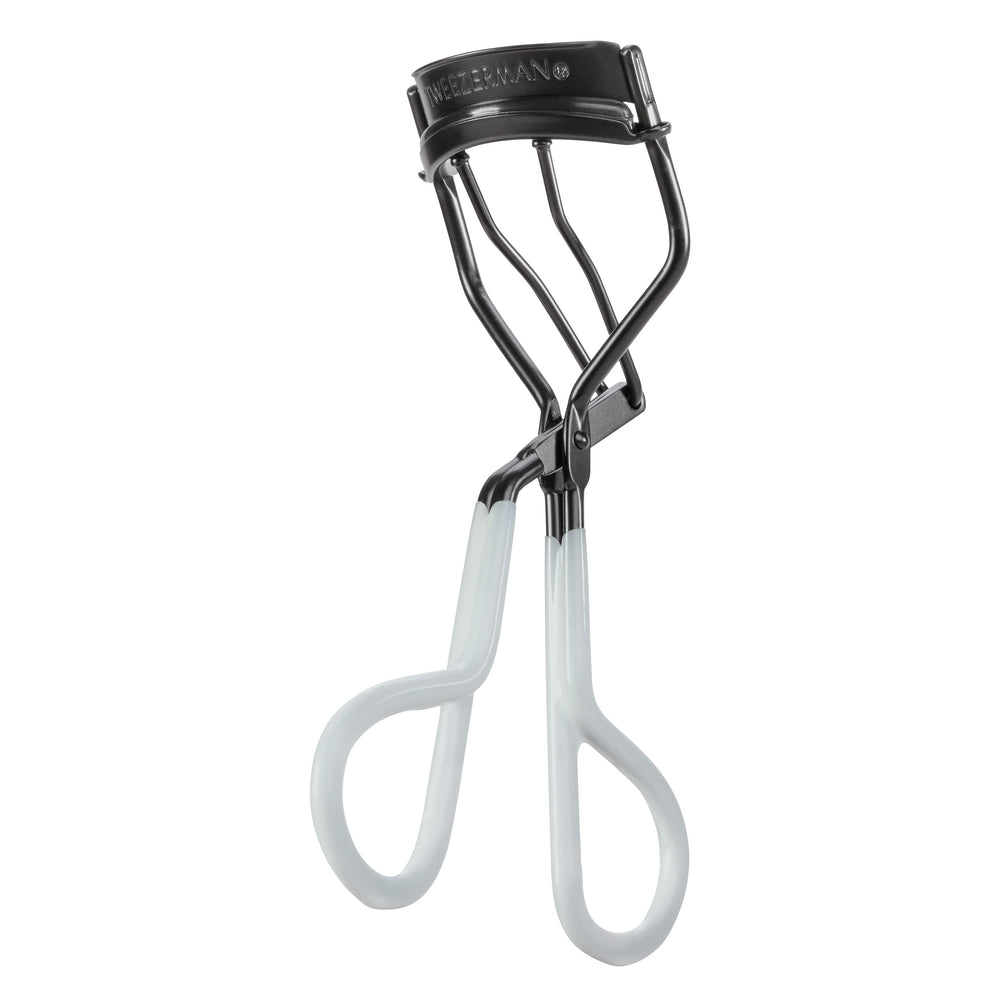 Tweezerman Onyx Great Grip Eyelash Curler with matte finish for precise base-to-tip curl.