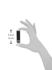 Tweezerman Precision Grip Fingernail Clipper in black closeup of curved blades for nail-following cuts.