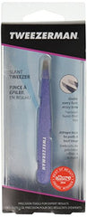 Tweezerman Slant Tweezer hand-filed tips visible for consistent grip.