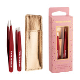 Tweezerman Vintage Rose mini tweezer set with case, portable storage for tidy grooming on the go