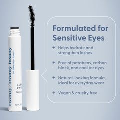 Twenty/Twenty Clean Sweep Mascara brush detail shows smooth application for sensitive lashes