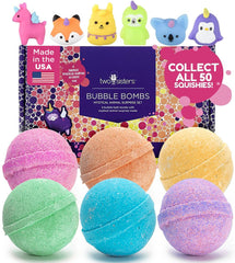 Two Sisters Mystical Bath Bombs box packaging shown, gift-ready for holidays.