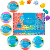 Two Sisters squishy bath bombs reveal surprise toy inside for endless bath fun