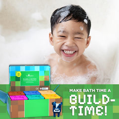 Two Sisters TNT Creeper Blue Lagoon scent bath bomb for refreshing kids' soak.