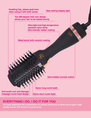 TWOBARCKER three heat settings for thick or thin hair at quick styling.
