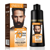 TYAYW beard dye shampoo application demonstrates quick 10-minute color for brown facial hair
