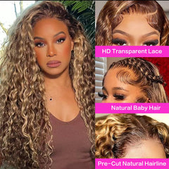 Tylokra honey-blonde 4-27 deep-wave wig delivers soft waves for events.