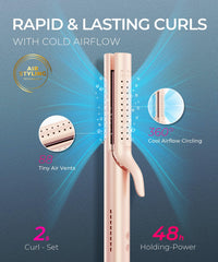 TYMO Airflow 2.0 curling iron ionic vents closeup highlighting cooling
