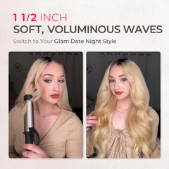TYMO curling iron set one-and-a-half-inch barrel for loose beachy waves and volume