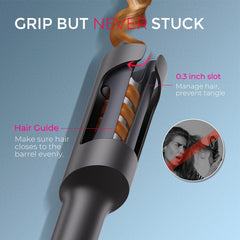 TYMO CURLPRO anti-scald 360 design closeup emphasizes safe, cool-to-touch styling.