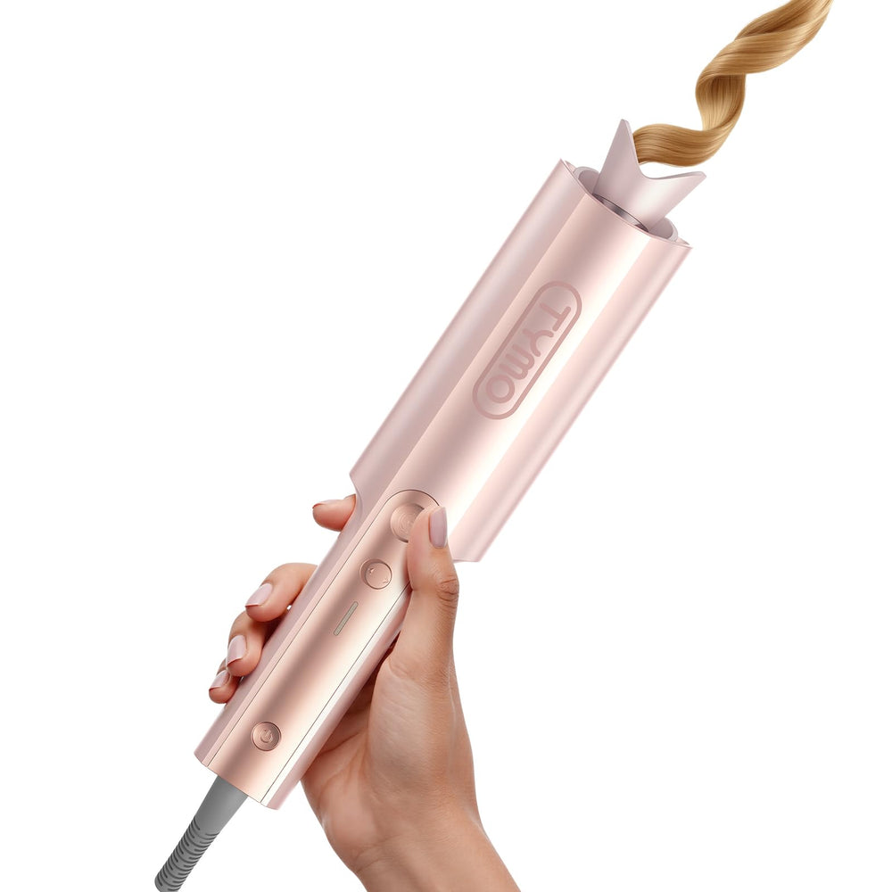 TYMO CurlPro Plus long-barrel close-up showing premium grip for easier styling