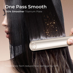 TYMO flat iron heats up in 10 seconds for quick styling