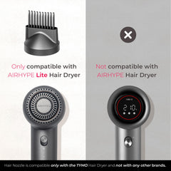 TYMO Hair Comb Attachment evenly heats and dries hair while styling.