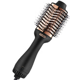 TYMO hair dryer brush front view in gold highlights versatile all-in-one styling