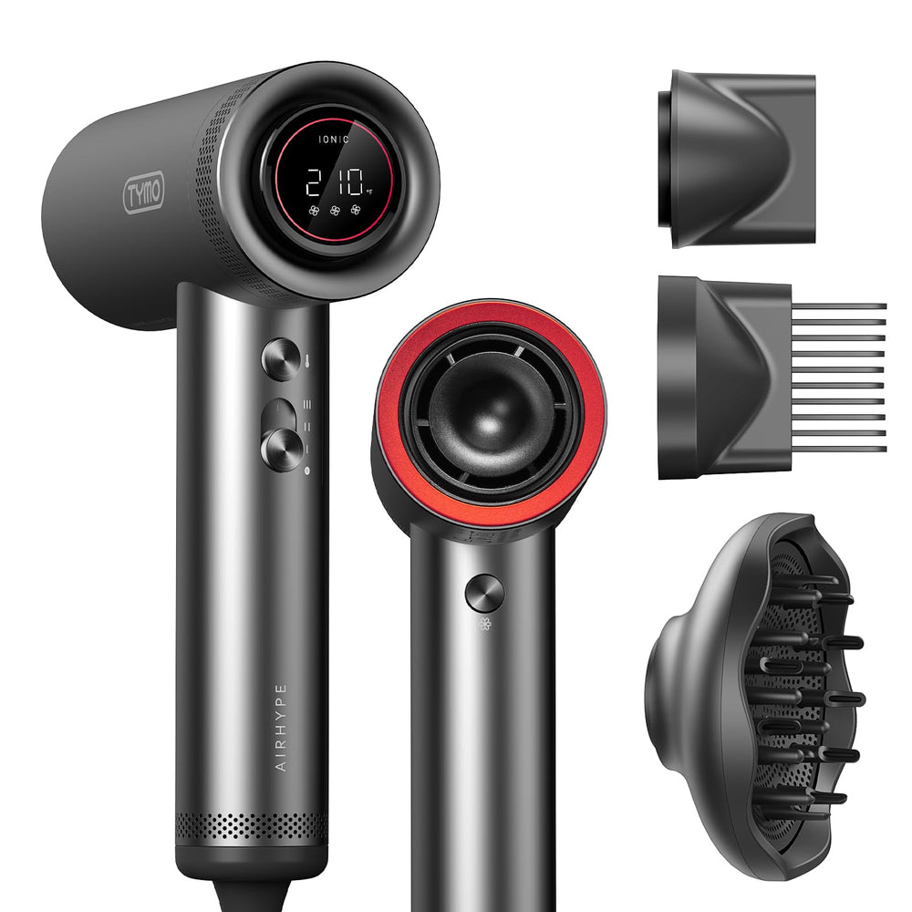 TYMO Hair Dryer with diffuser attached for versatile styling and faster results.