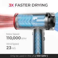 TYMO hair dryer smoothing nozzle for sleek, frizz-free results.