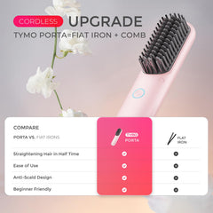 TYMO Porta Pro dual-power modes for cordless use or plug-in styling.