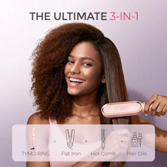 TYMO Ring Hair Straightener Brush 3D teeth detail highlights precise root alignment