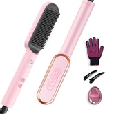 TYMO Ring Hair Straightener Brush pink sakura design for quick, stylish morning styling.