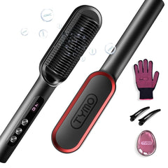 TYMO Ring Plus keratin ceramic coating glides hair for smooth root-to-tip straightening.