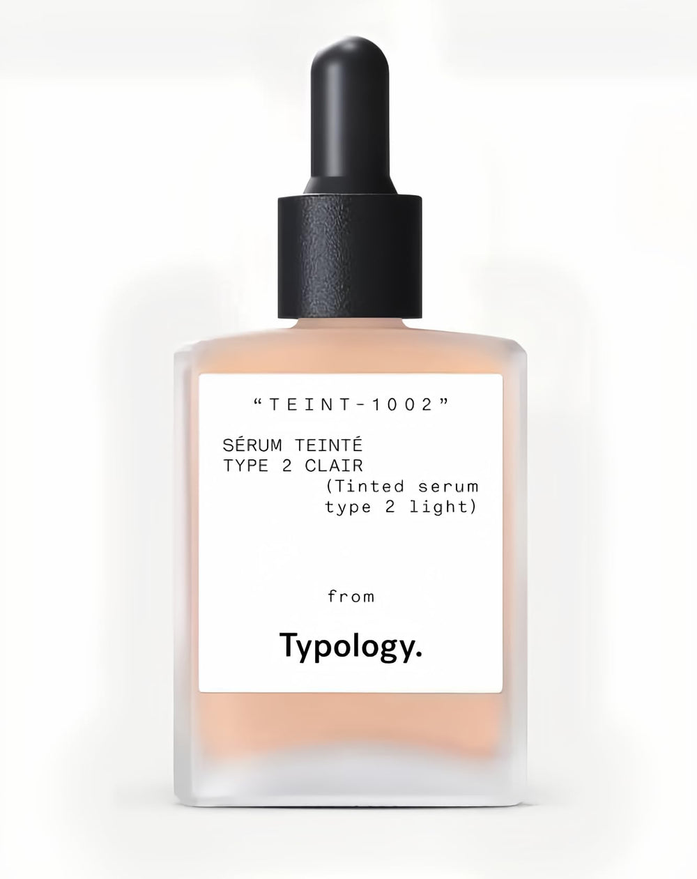 Typology tinted serum Type 2 Light bottle with vitamin C for subtle glow hydration.