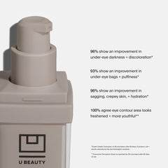 U Beauty The RETURN Eye Concentrate siren capsules shown delivering actives to the delicate eye area