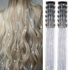 Ubeleco silver hair tinsel kit in packaging for festival sparkle