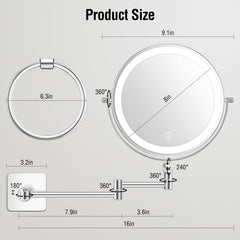 UBYMET 10x magnification makeup mirror for precise eyeliner and brows
