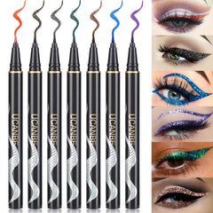UCANBE 7 colors shimmer eyeliner packaging shows versatile color kit for daily and party looks