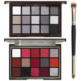 UCANBE Black Meteors palette close-up swatches for dramatic smoky eyes