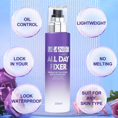UCANBE setting spray face mist features aloe and trehalose for skin hydration.