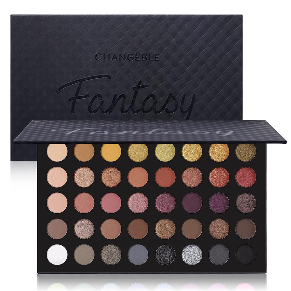 UCANBE palette front open showing 40 shades and easy travel benefit