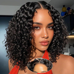 UCUVIC Curly Bob Wig 5x5 front view with natural density for effortless wear.