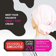 Udderly Smooth application swatch demonstrates fast-absorbing moisturization.