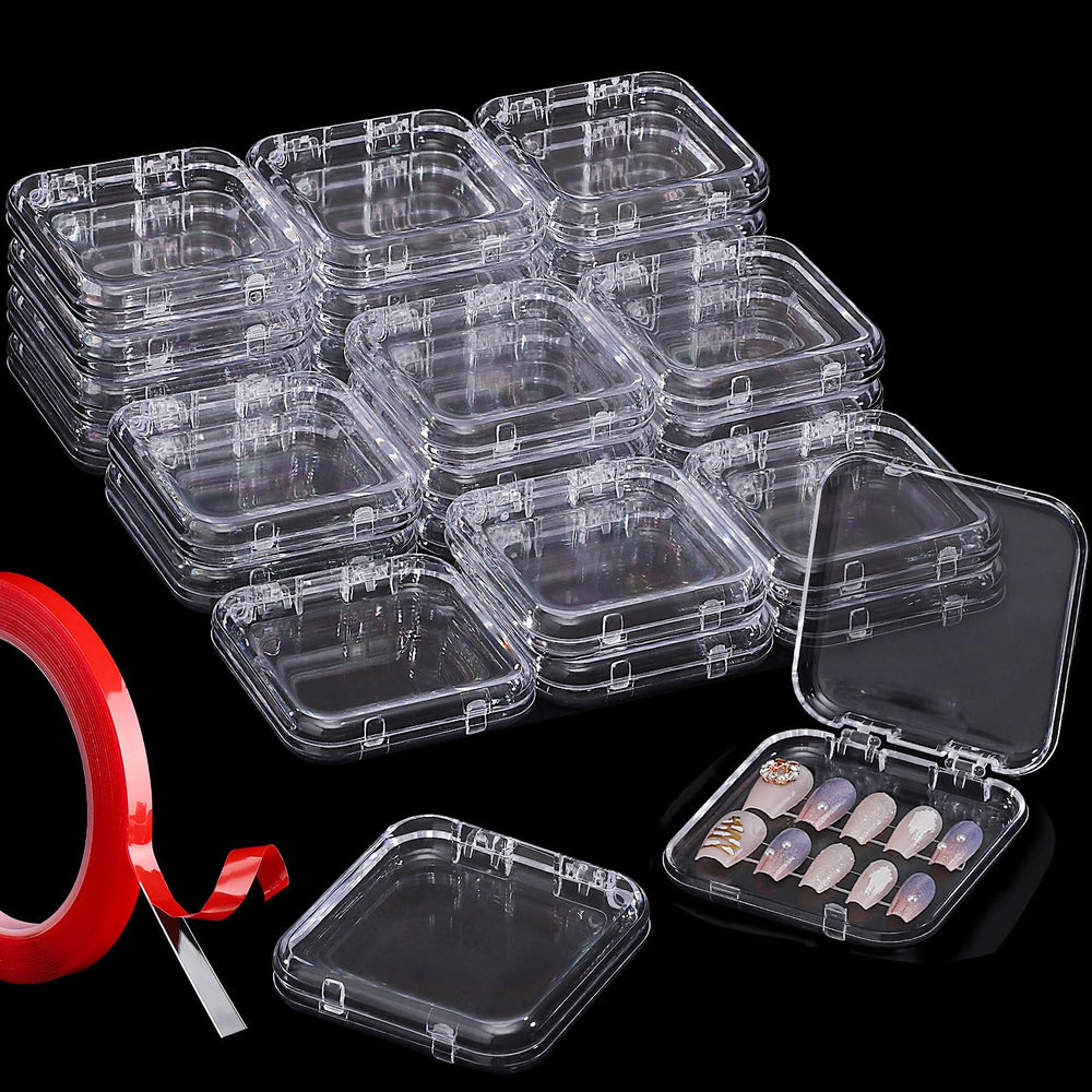 Udefineit 27pcs press-on nail boxes provide clear visibility for easy nail selection