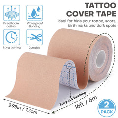 Udefineit tattoo cover-up tape cut-to-shape demonstrates precise coverage for tattoos and scars
