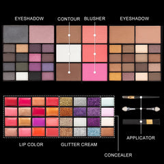 UDUOLER All In One Makeup Kit 74-color palette swatches for quick color planning