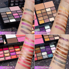 UDUOLER All In One Makeup Kit lip gloss collection highlighting glossy shine