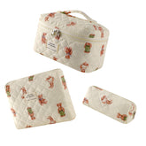 uekeboag 3pcs large travel quilted makeup bag set demonstrates durable stitching for organized trips.