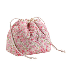 uekeboag coquette floral makeup bag with quilted cotton exterior for stylish storage