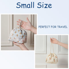 uekeboag canvas-lined interior detail highlighting durable interior of the makeup bag