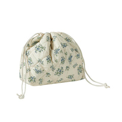 uekeboag cotton quilted makeup bag front view with floral pattern for stylish travel storage