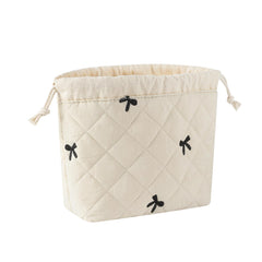 The uekeboag floral pattern cosmetic bag with canvas lining protects essentials during travel.